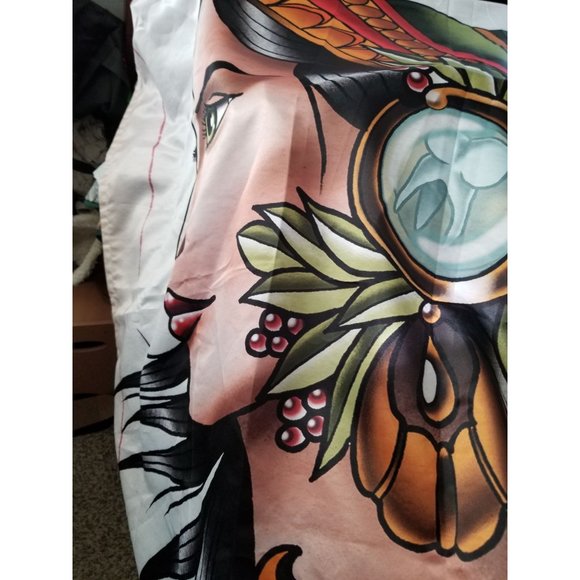 Ambesonne Trippy Art Tapestry, Female Lady with Feather on Head - Picture 6 of 9